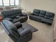Premium Imported 6-Seater Recliner Sofa - Gray Fabric - 5