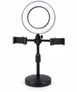 Live Desktop Ring Light na Dual Phone Holder - 1