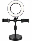 Live Desktop Ring Light na Dual Phone Holder - 2