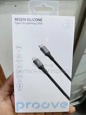 Proove ReGen Silicone USB-C to Lightning Cable (2m) - Nyeusi