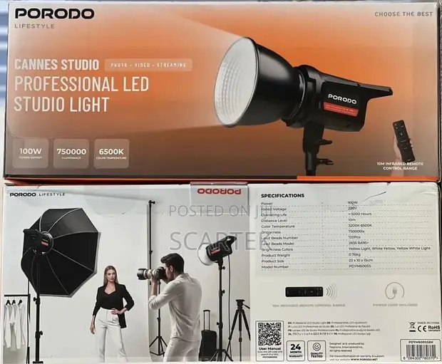 Porodo Lifestyle Cannes Studio Professional LED Light - 1