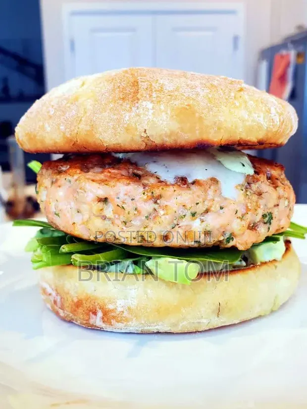 Salmon Burger Meal - 1