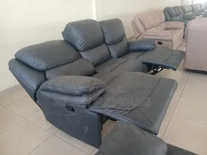 King Size 3-Seater Fabric Recliner Sofa - Premium Grey