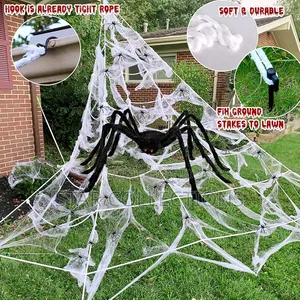 Seti ya Mapambo ya Mtandao wa Buibui Nyeupe wa Halloween
