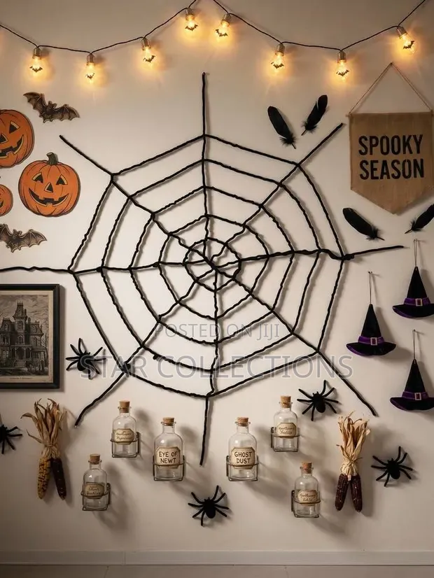 Dekorasyon ya Mtandao wa Buibui wa Halloween (1.5m, 2.5m, 5m) - 1