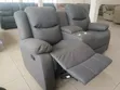 Standard 2-Seater Grey Fabric Recliner Sofa yenye Cup Holders - 4