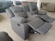 Standard 2-Seater Grey Fabric Recliner Sofa yenye Cup Holders - 5
