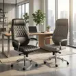 Executive Leather Swivel Office Chair - 3