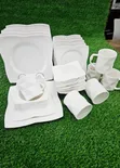 Seti ya Sahani Nyeupe 24-Piece Ubora wa Juu - 2