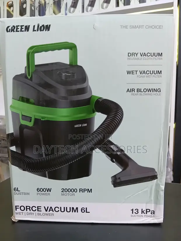 Green Lion Force 6L Wet & Dry Vacuum with Blower - 600W - Black - 1