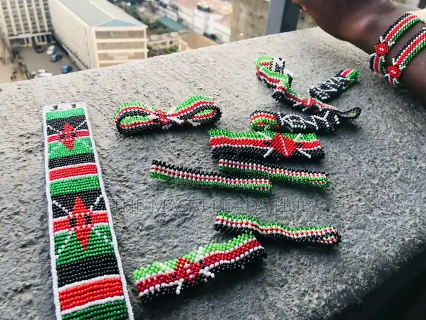 Masai Beads Bangili za Bendera ya Kenya - 1