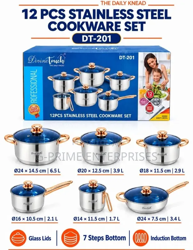 12-Piece Stainless Steel Cookware Set - 1