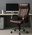 Brown Leather Executive Office Chair - 1