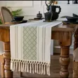 Braided Woven Table Runner na Tassels + Mats 6 - 2