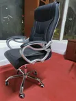 Kiti cha Ofisi cha Ngozi cha Executive High-Back chenye Mikono ya Chrome - 5