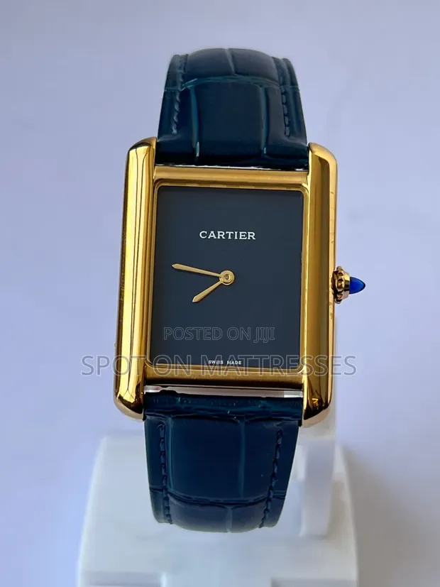 High-End Cartier Watch for Ladies - Burgundy & Black - 1