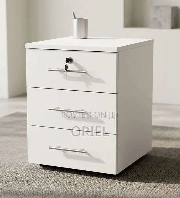 Space-Saving 3-Drawer Office Pedestal - White - 1