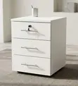 Space-Saving 3-Drawer Office Pedestal - White - 1