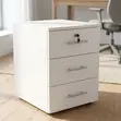 Space-Saving 3-Drawer Office Pedestal - White - 3