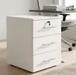 Space-Saving 3-Drawer Office Pedestal - White - 4