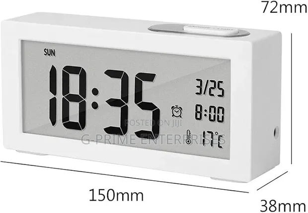 CL LED Digital Alarm Clock - White - 1