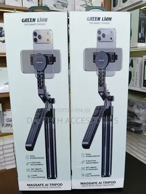 Green Lion MagSafe AI Tripod Stand with Auto Face Tracking - Black