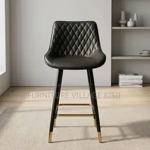 Kiti cha Juu cha Bar cha Jikoni Nyeusi