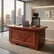 Meza ya Kuandikia ya Mahogany Iliyoimarishwa 1200mm - 3