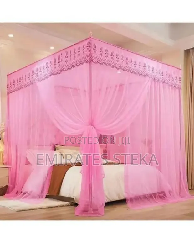 4 Stand Pink Mosquito Net na Stands za Metallic - 1