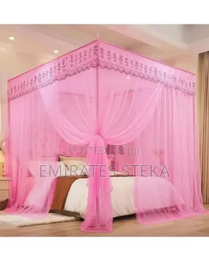 4 Stand Pink Mosquito Net na Stands za Metallic
