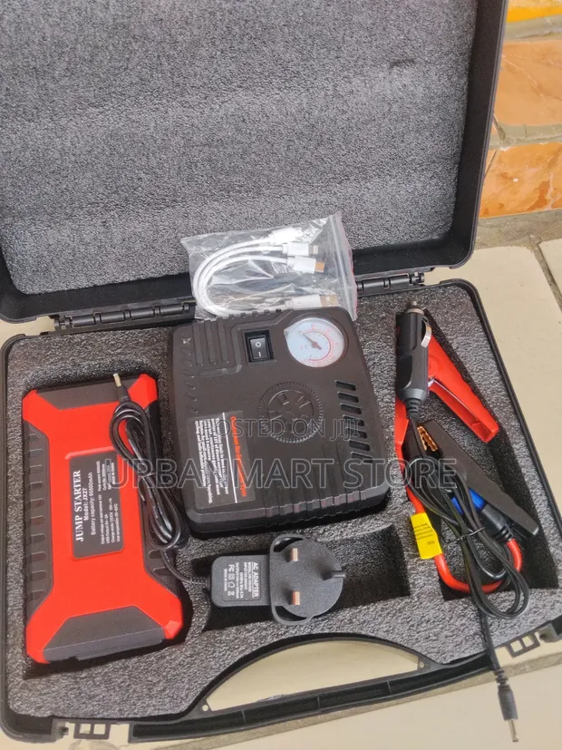 Portable Car Emergency Starter na Air Pump - 1