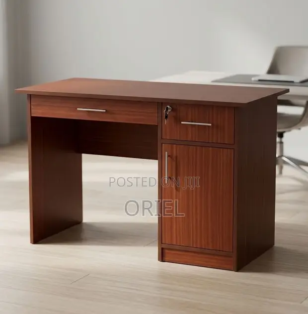 Modern Wooden Office Desk - Brown - 1