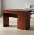 Modern Wooden Office Desk - Brown - 1