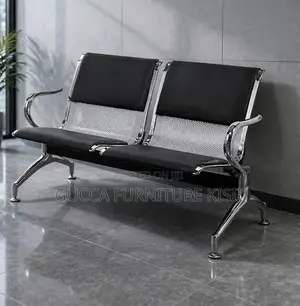 2 Seater Leather Padded Airport Waiting Bench