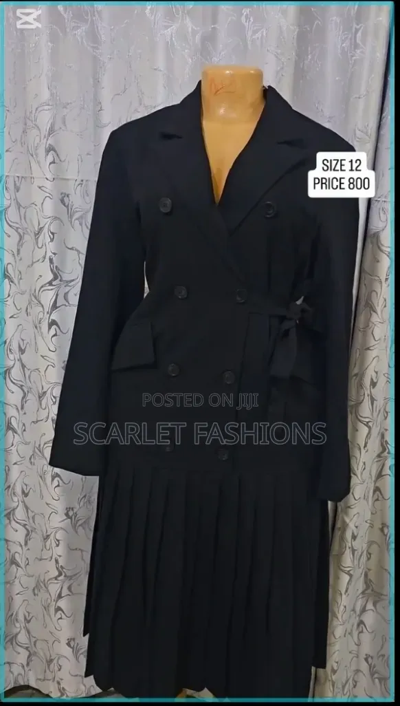 Trendy Women's Black Blazer Dress - 1