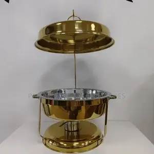 6L Gold Round Chafing Dish with Hanging Stand