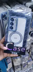 Creative Magnetic Glitter Case na Blue Trim kwa Galaxy S25 - 2