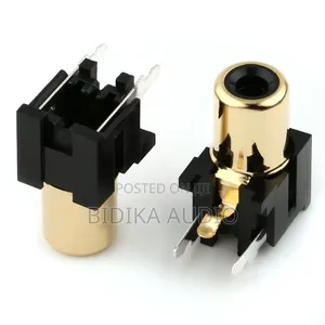 Gold-Plated Single Hole 3-Pin RCA Female Audio Jack