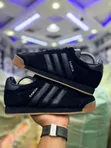 Adidas Samoa Black Brown Leather Sneakers - 2