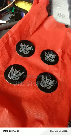 4pc Round Black Silver Transformers Wheel Center Hub Decals