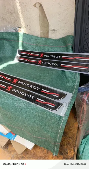 Carbon Fiber Style Peugeot Door Sill Protector Strips