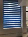 Custom Made Blue Zebra Blinds - Dual Layer Privacy - 1