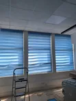 Custom Made Blue Zebra Blinds - Dual Layer Privacy - 2