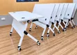 Modern White Training Table with Folding Legs - 1