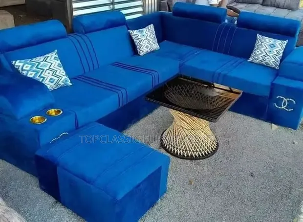 Brand New 6-Seater L-Shape Sofa - Blue - 1