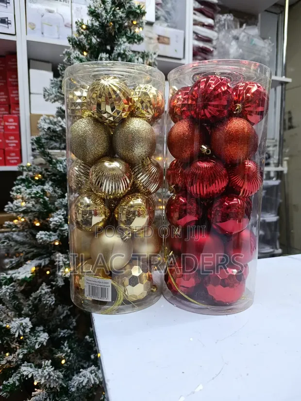 24Pcs Christmas Bubbles (6cm Gold) - 1