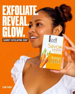 Sabuni ya Fair & White Carrot ya Kumenya Ngozi Asili