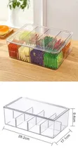 8-Grid Transparent Acrylic Tea Bag Organizer with Lid - 1