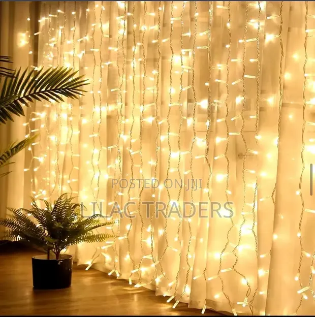 300 LED Window Curtain Lights - Warm White - 1