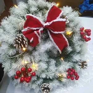 35cm Pre-Lit Christmas Wreath Decoration